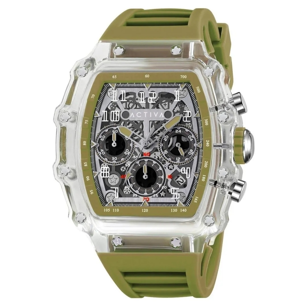 Activa Olive Green watch with Silver Accents